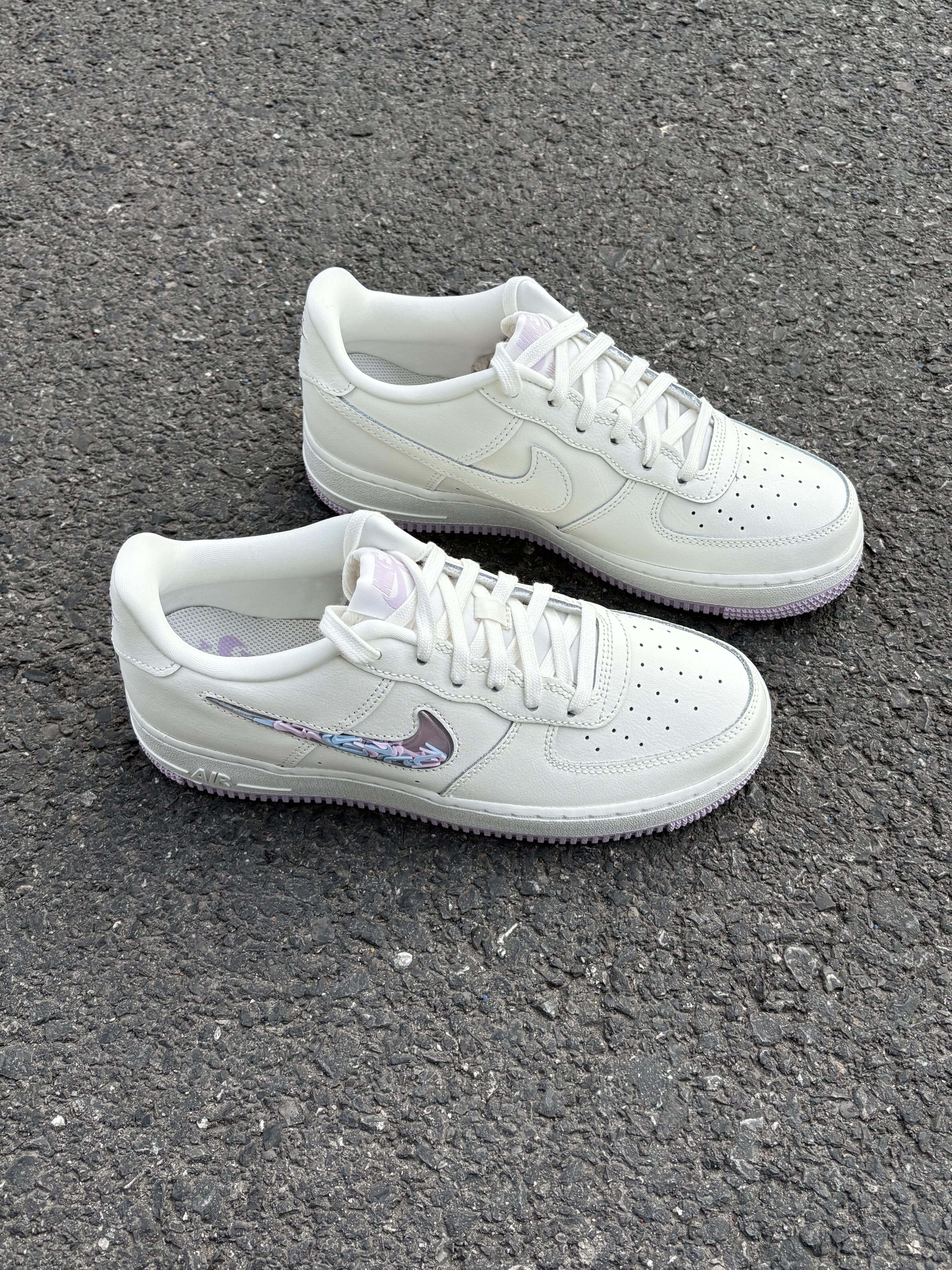 Nike Air Force 1 AF1 GS 奶白色 香芋紫 白紫色 果凍勾 荔枝皮 果凍勾 流沙勾 大童款 IQ9795-151/預購