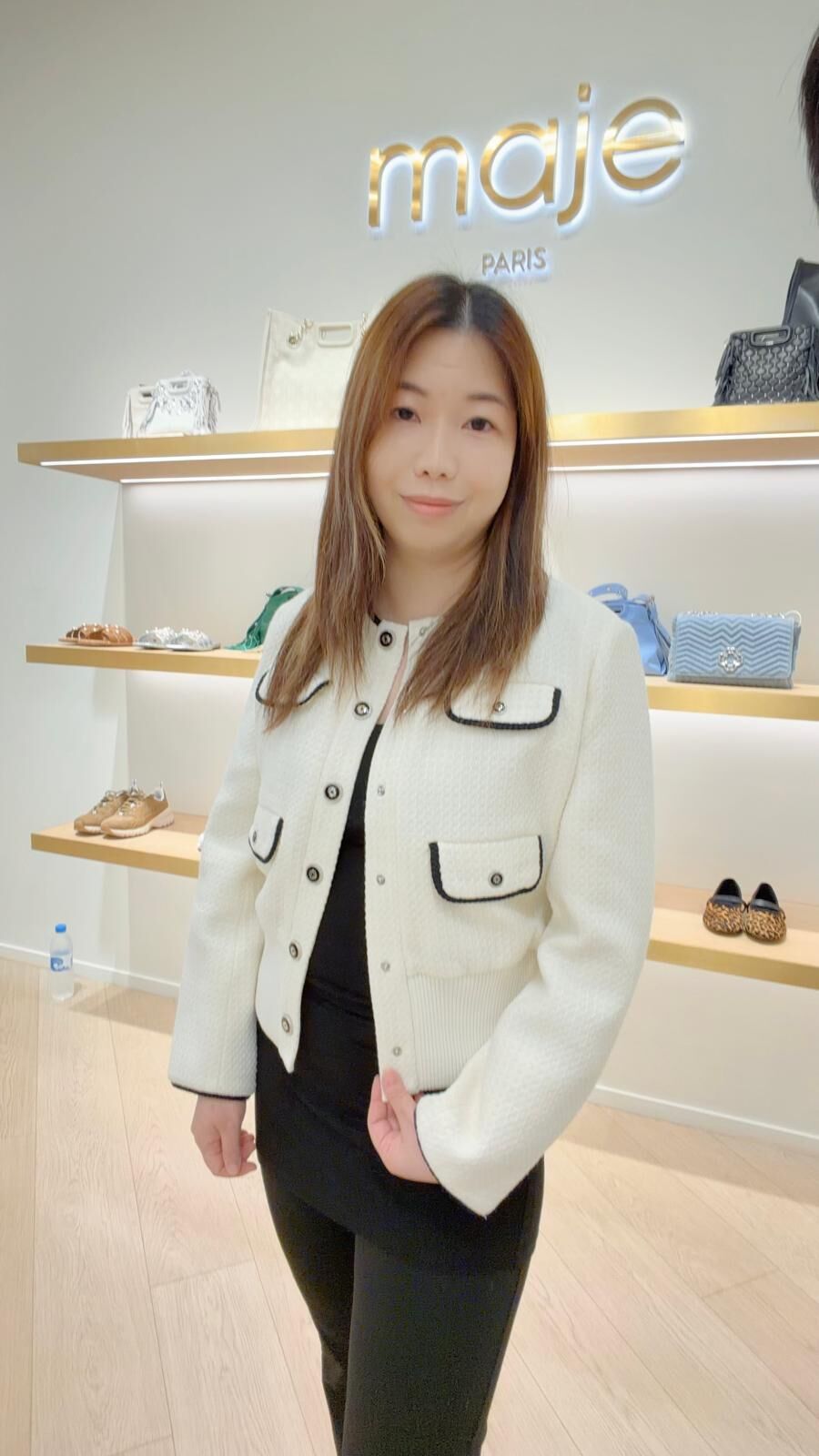 Maje 白色扣鈕外套 #MFPBL00702