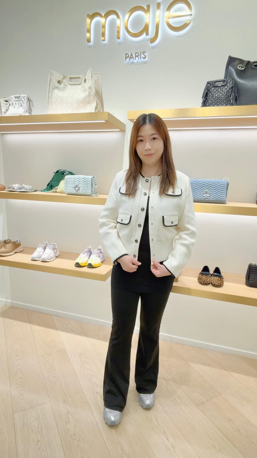 Maje 白色扣鈕外套 #MFPBL00702