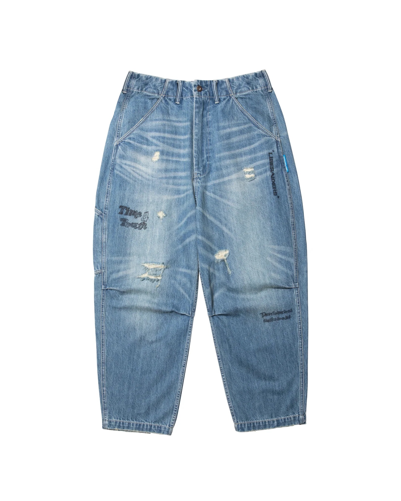 LIBERAIDERS 26SS DAMAGED DENIM SARROUEL PANTS