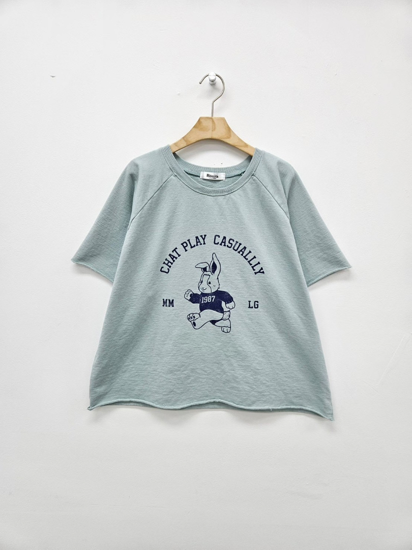 韓系無修邊印花系列｜美式休閒顯瘦棉T