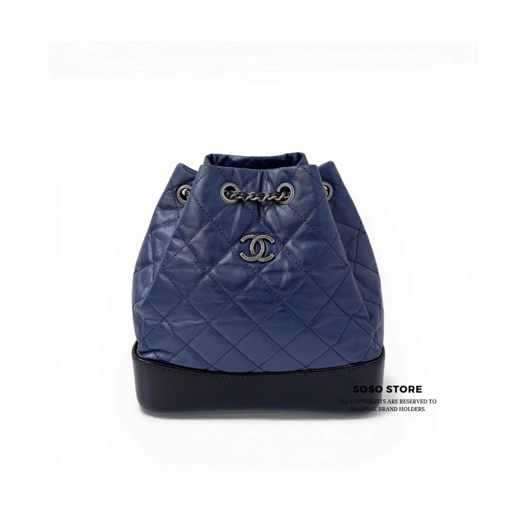 Chanel Gabrielle Backpack - Navy Blue / SHW
