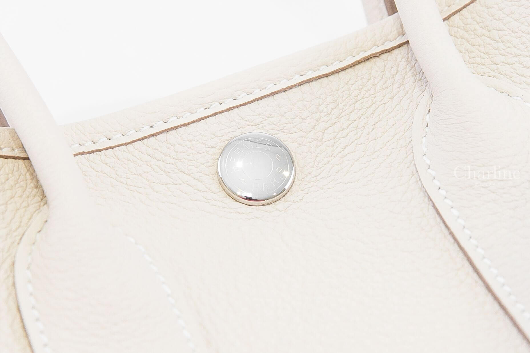 Hermès Neo Garden Party 23cm 10 Craie Togo 奶昔白迷你手提包