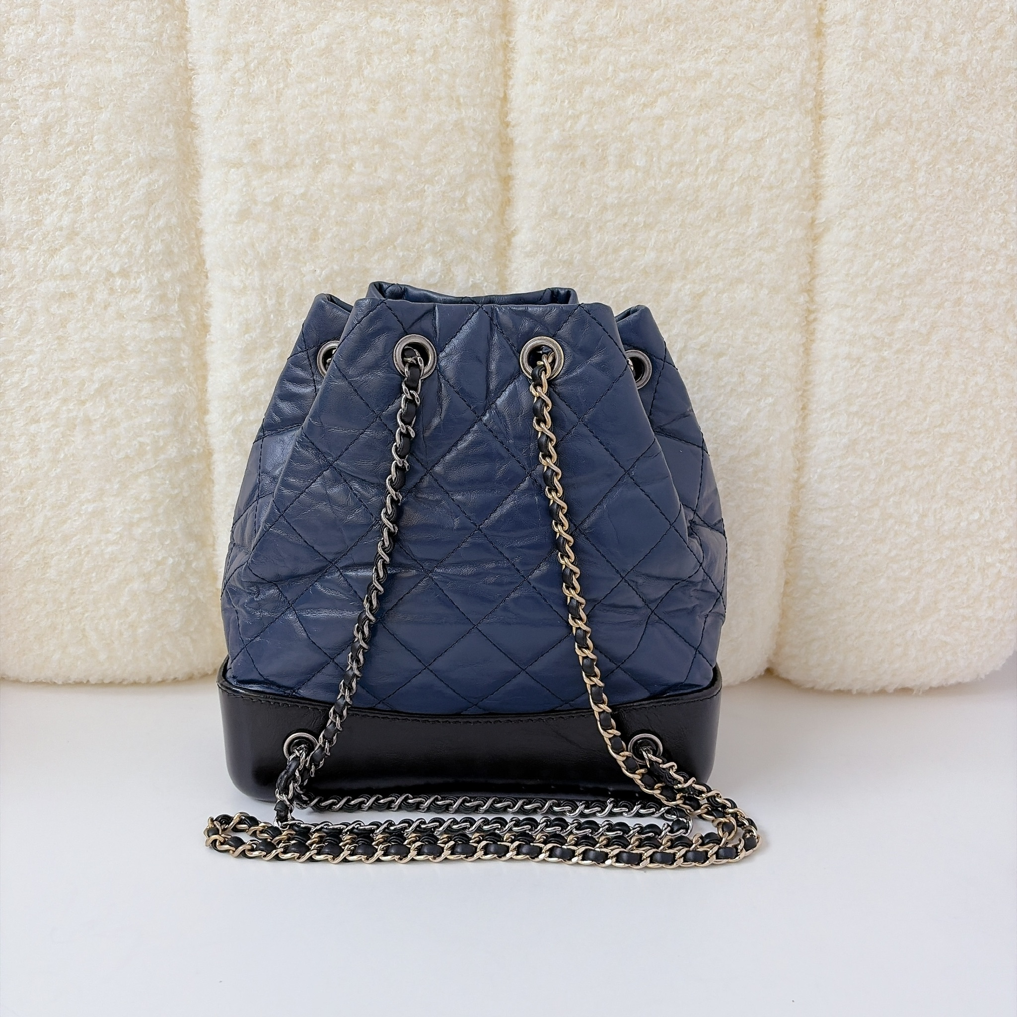 Chanel Gabrielle Backpack - Navy Blue / SHW