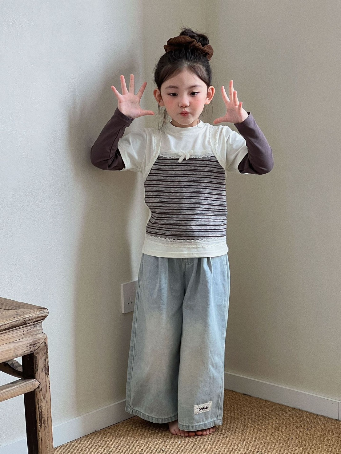 水洗小標牛仔褲