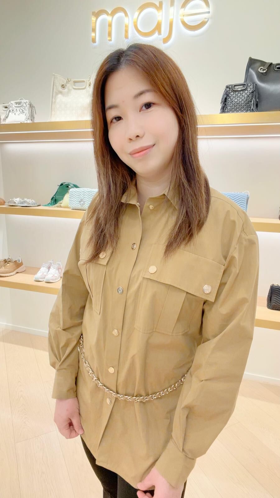 Maje 棕色長袖襯衫 #MFPCM00540