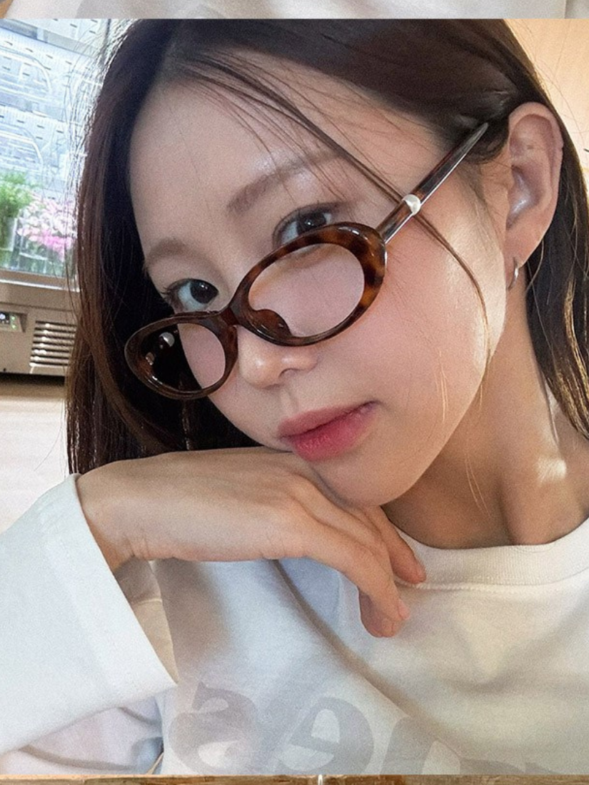 復古風橢圓造型眼鏡 [ 5色 ]