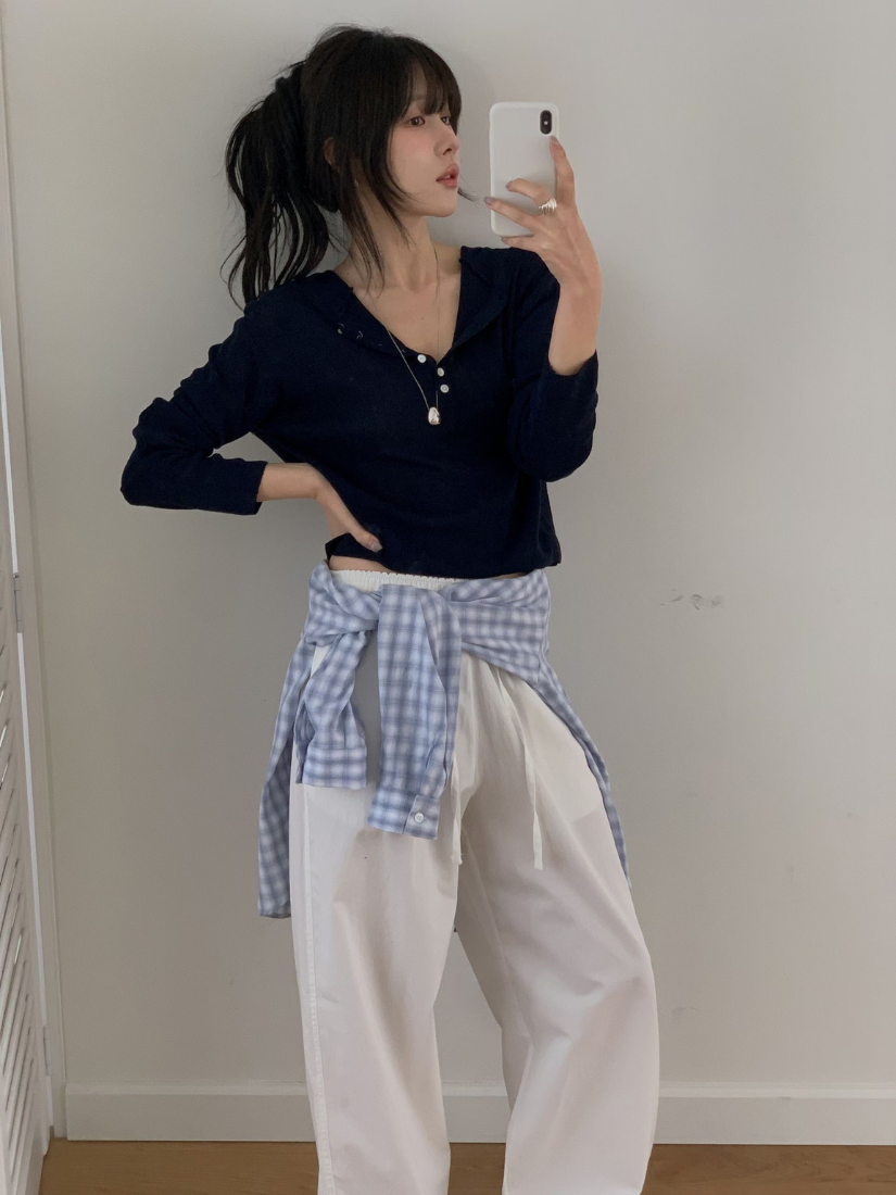 Urie 輕柔連帽薄針織上衣 [ 4色 / Free ]