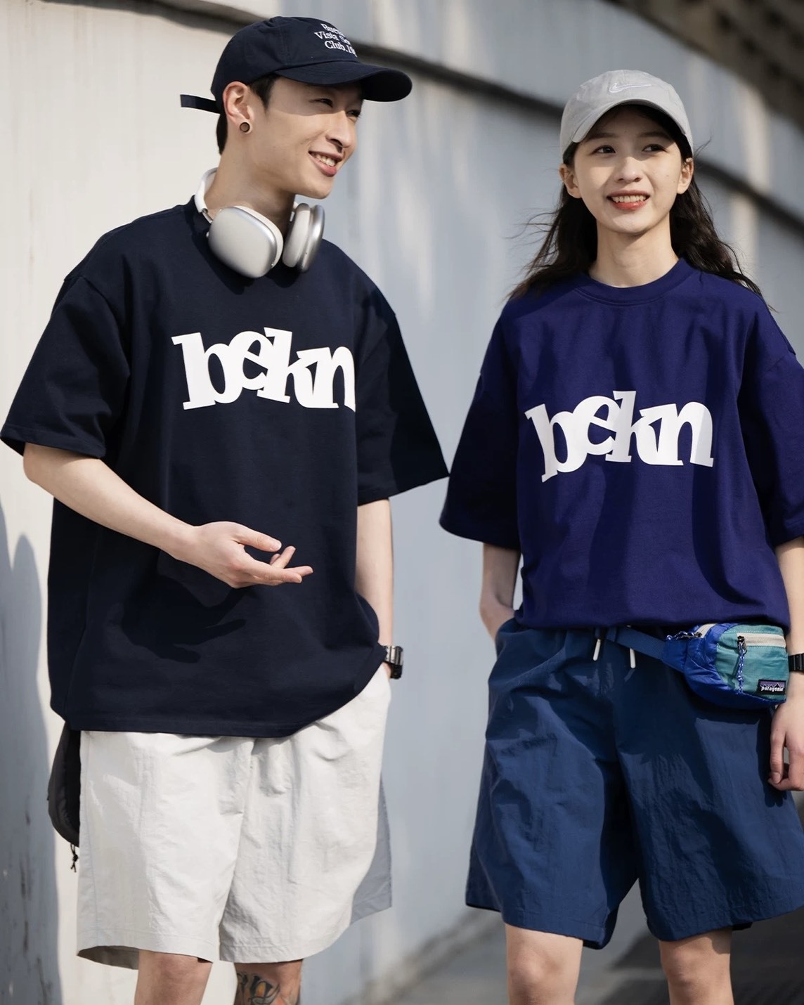 #預購 BELLKENIDEA 重磅300g純棉簡約印花 寬鬆純色短踢 四色