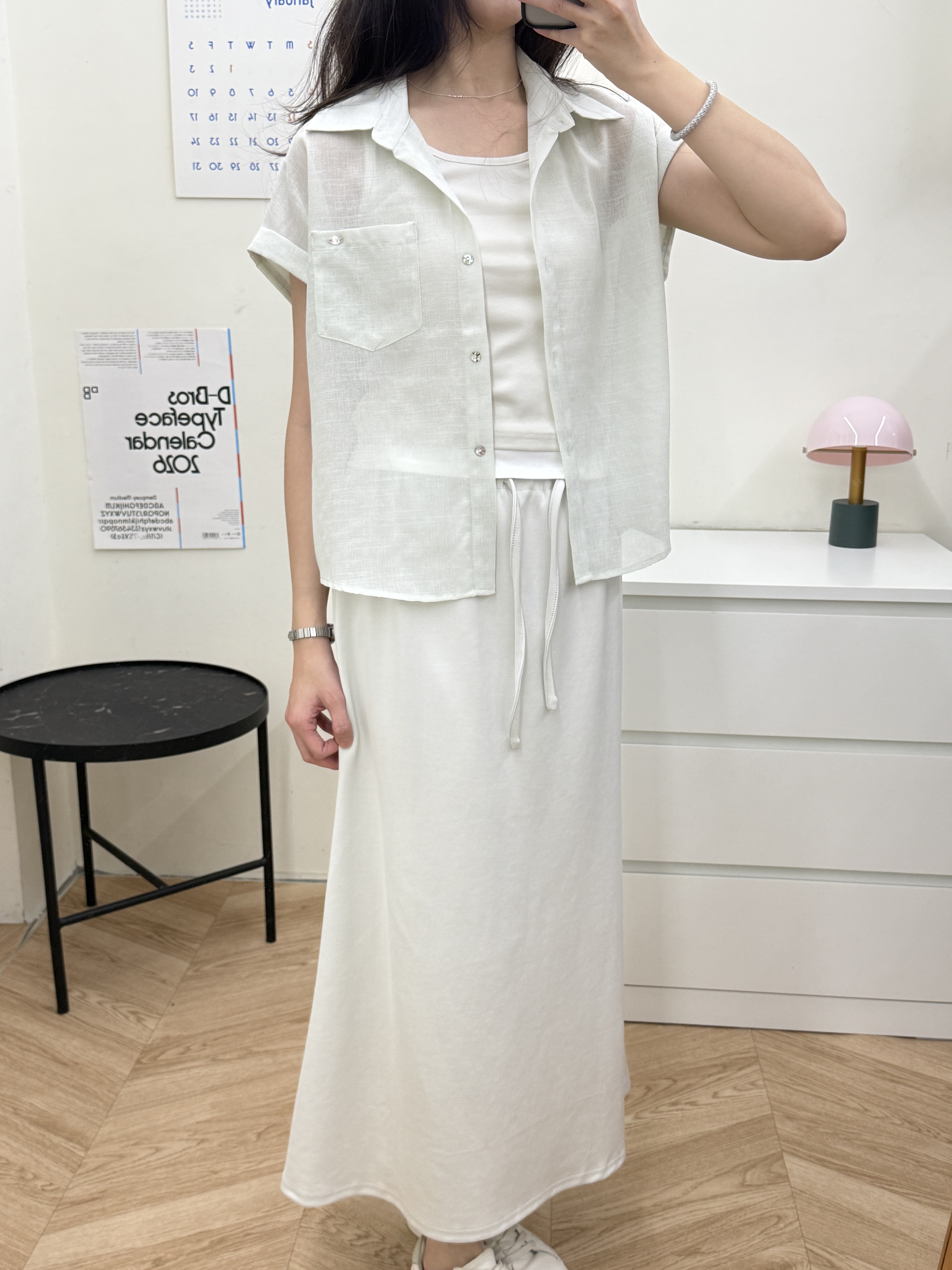 短袖襯衫+背心兩件式*3色