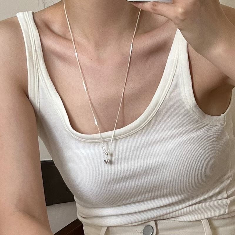 925純銀可愛小愛心Y字鍊長項鍊