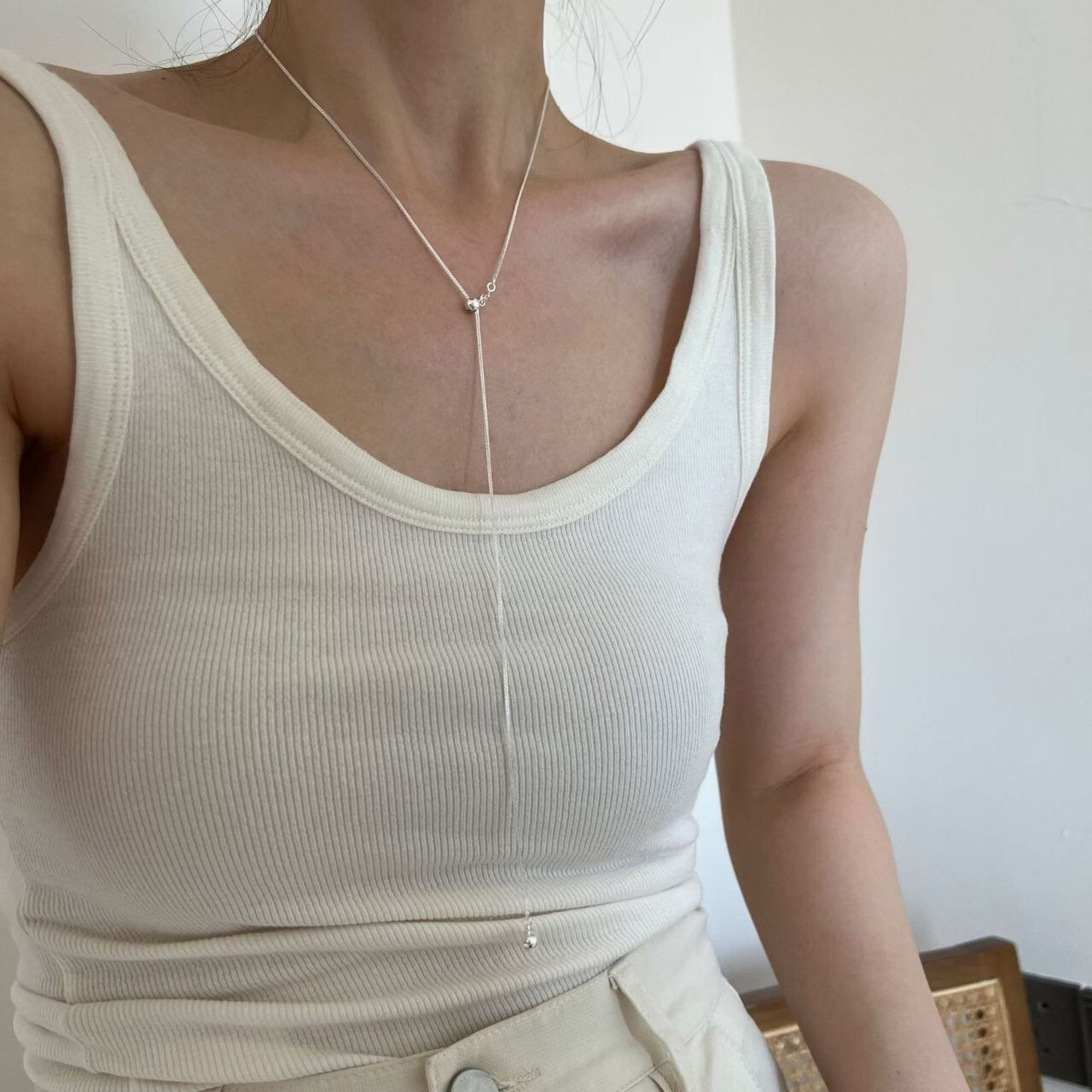 925純銀可愛小愛心Y字鍊長項鍊