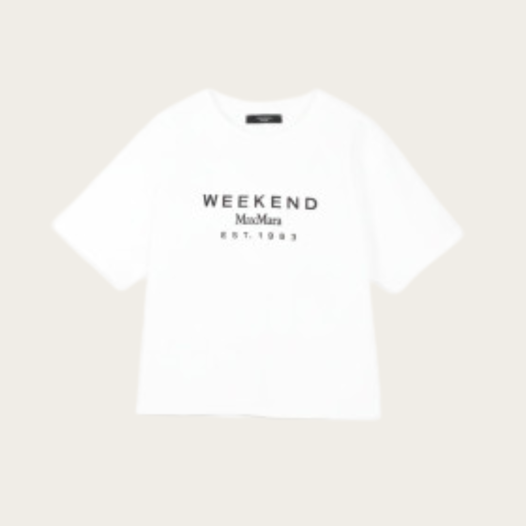 1FF0101-511 [MAX MARA WEEKEND] T-Shirt Bianco Ricamo Weekend White (SS26) #WKDSABATOCO-006 (C-EU-E)