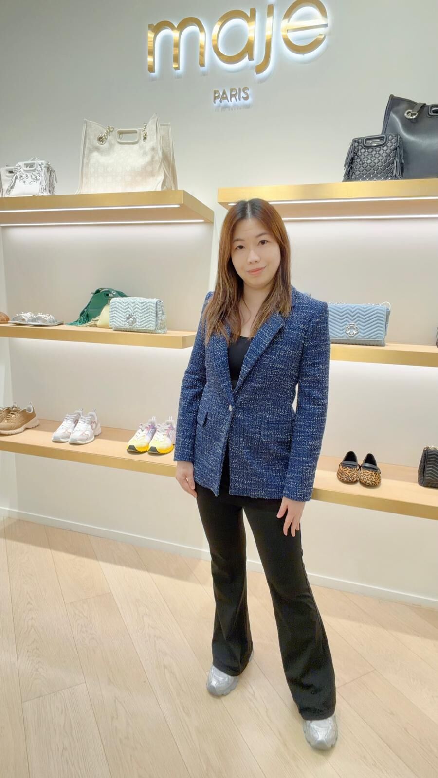 Maje 藍色有袋女裝西裝褸 #MFPVE00606