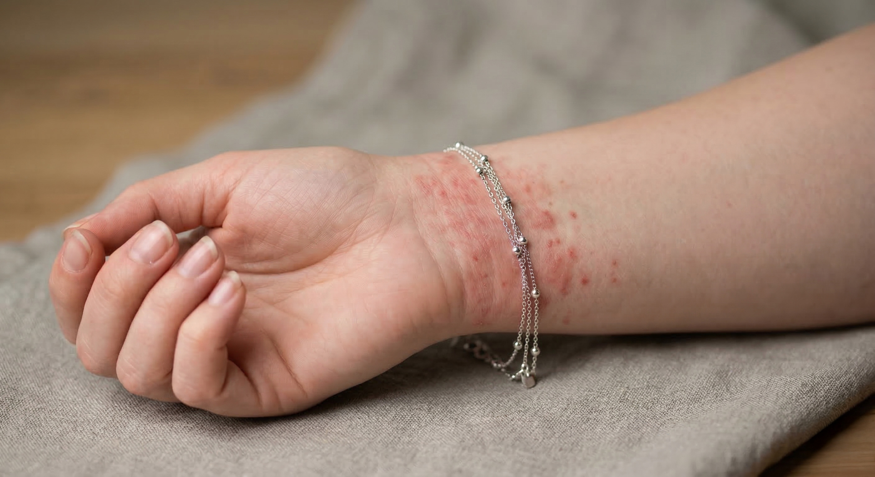 飾品過敏的手部圖片