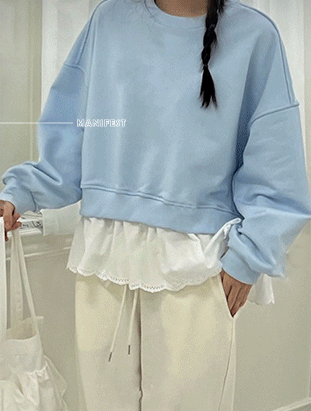 ᴴᴼᵀ ▸▸店長推薦◃◃ 春夏新款/下拼接裙大學t MANIFEST正韓🇰🇷