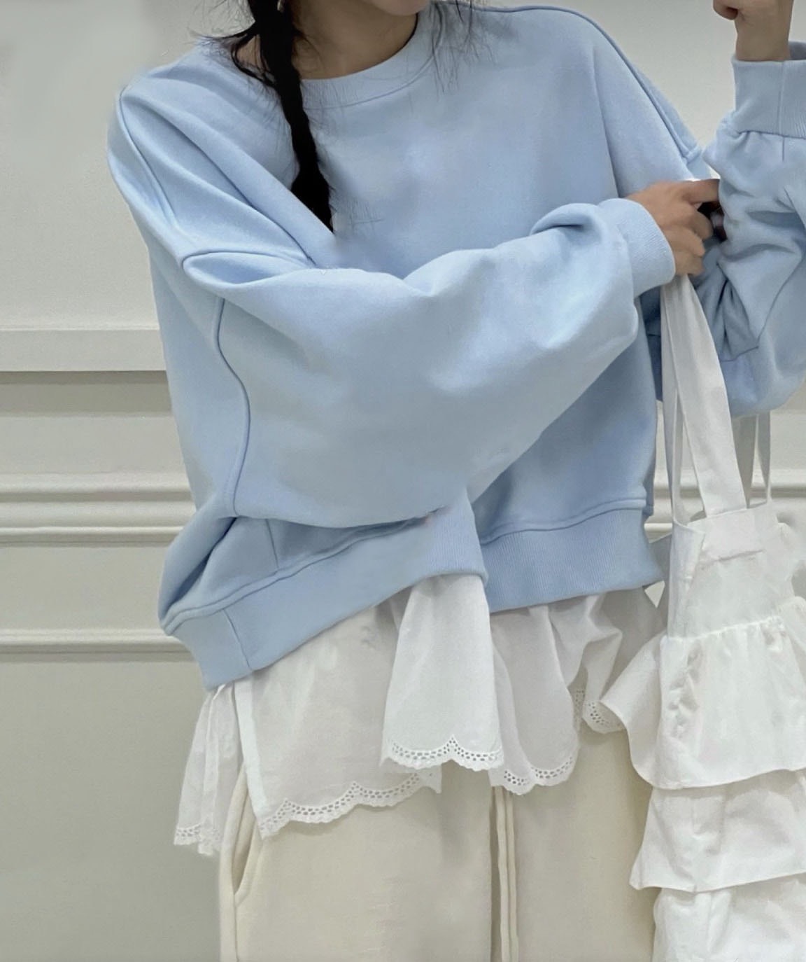 ᴴᴼᵀ ▸▸店長推薦◃◃ 春夏新款/下拼接裙大學t MANIFEST正韓🇰🇷