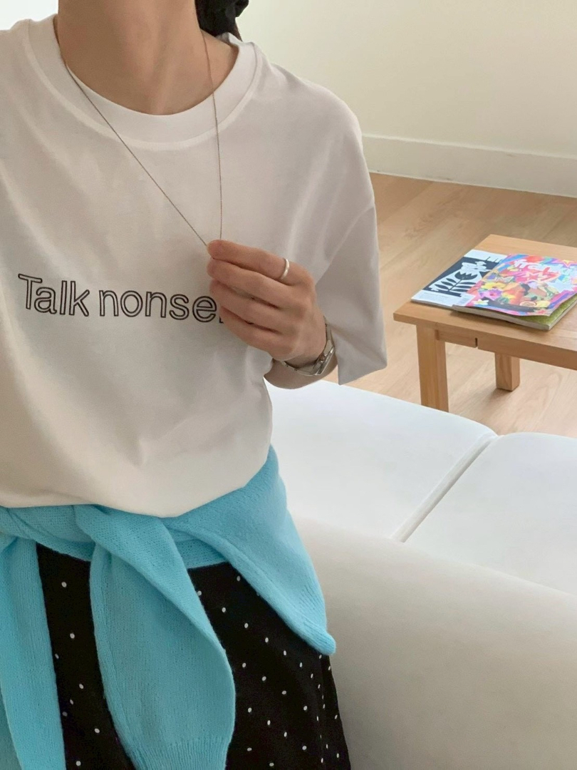 氣質日常基本款★韓系簡約字母短袖棉紗T