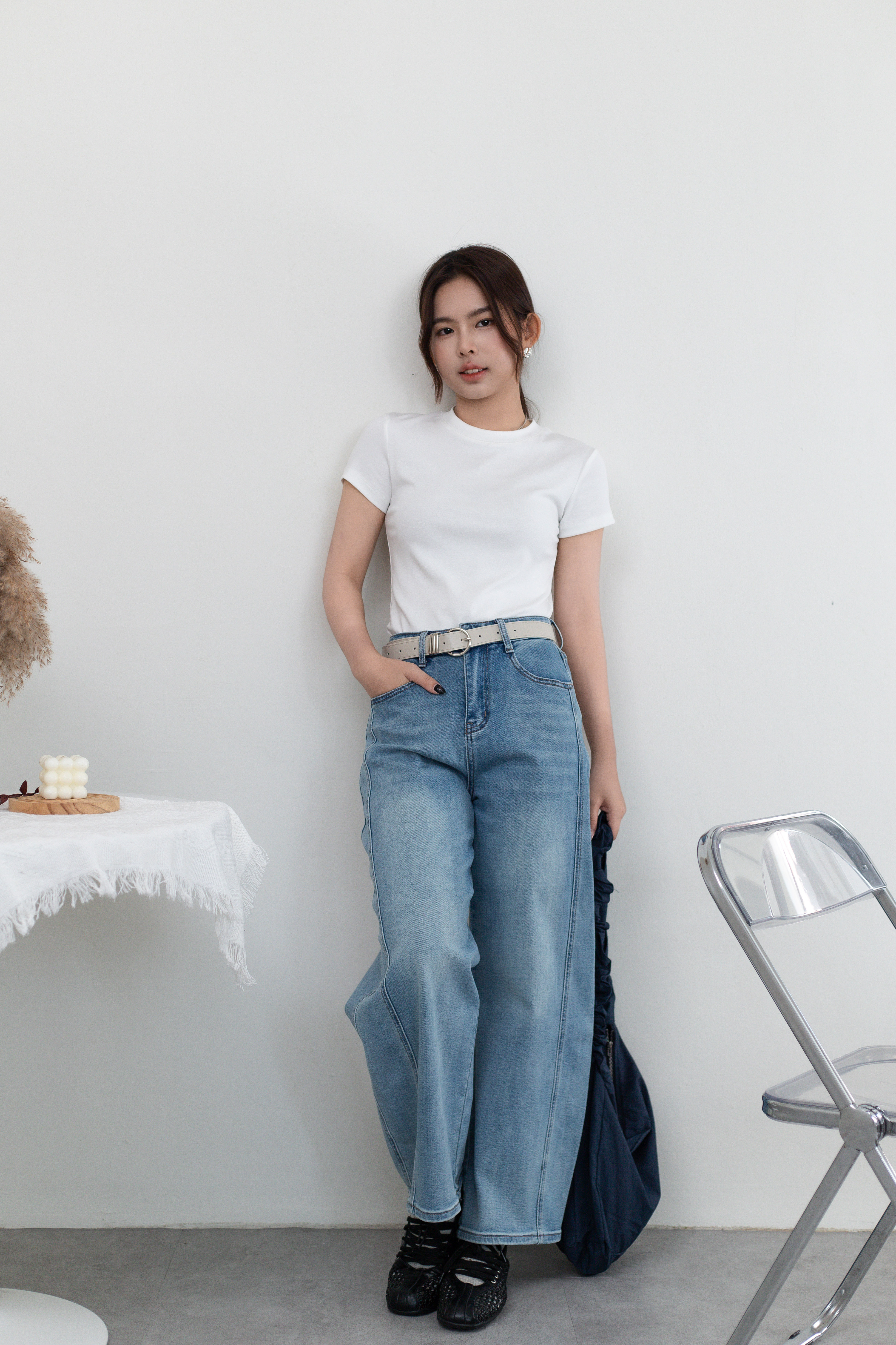 Loryn Seamline Denim Pants -2662PL