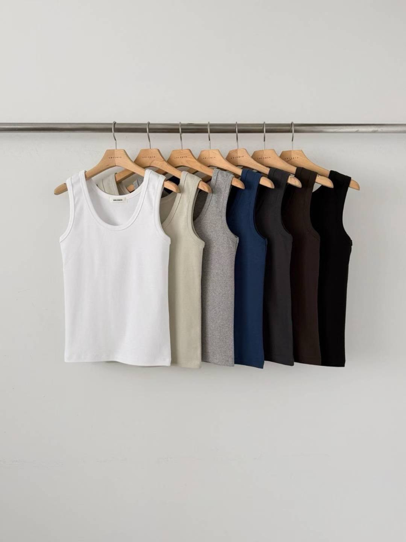 高磅數棉修身背心｜韓系顯瘦包覆坦克背心