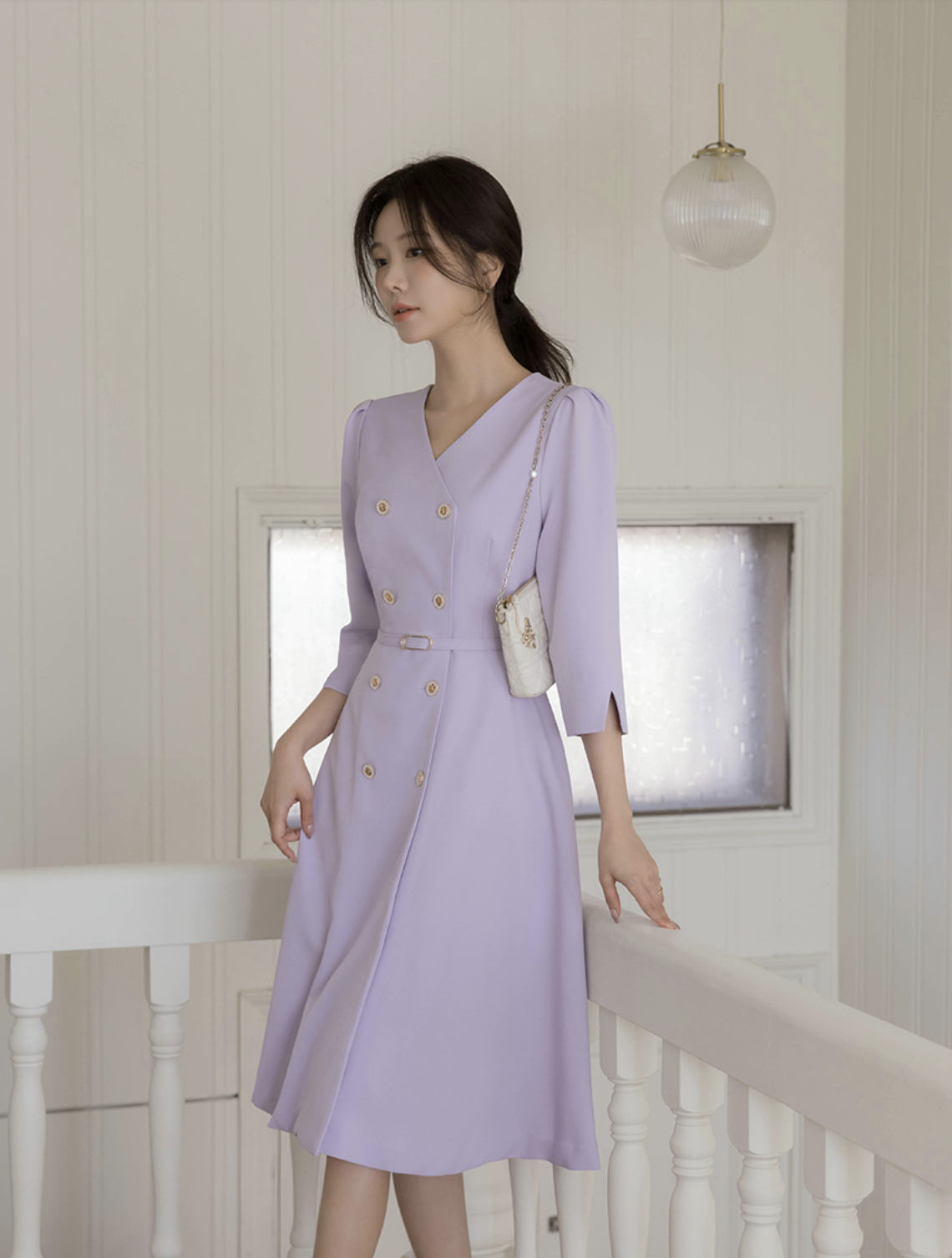 Yuna 氣質收腰雙排釦洋裝 [ 2色 / S,M ]