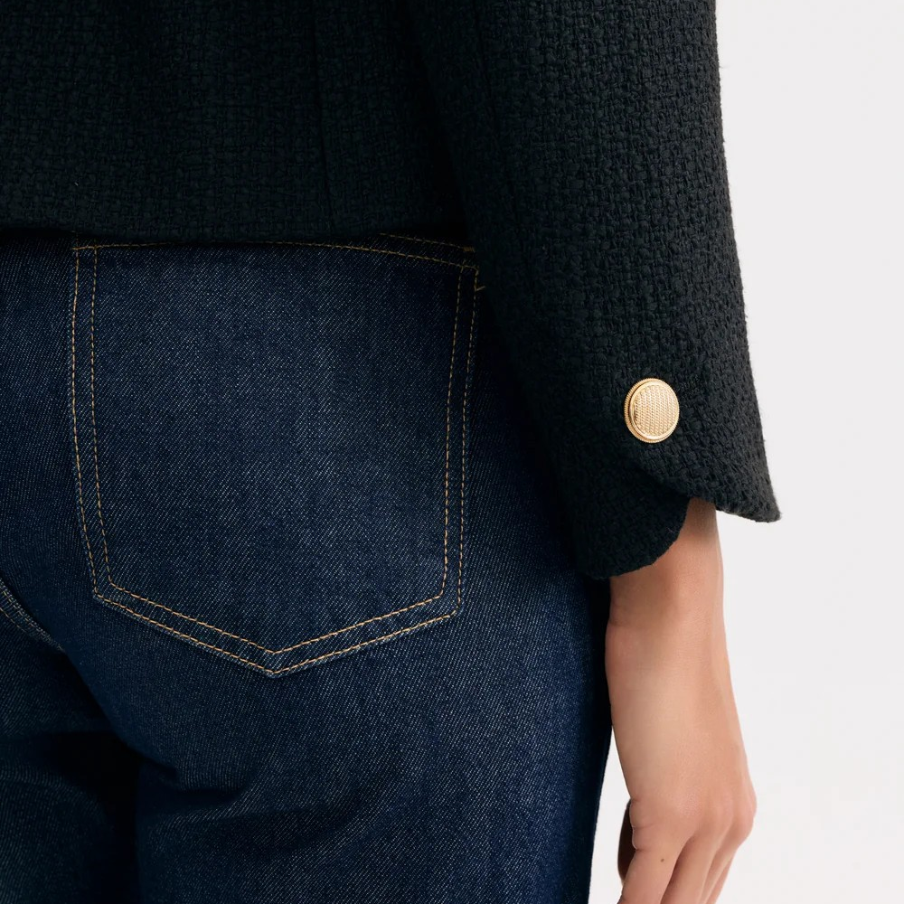 1LU0330-033 [LEO & UGO] Elegant Belted Jacket Black #KE376-BLK (EU)