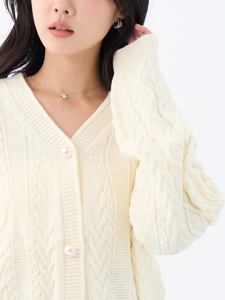 OH！HER 珍珠釦北極絨膨體羊毛外套（16.5%羊毛）