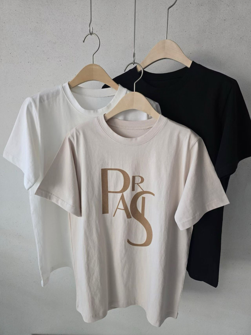 法式氣質顯款｜韓系極簡字母短袖T恤