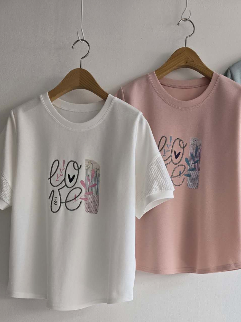 氣質甜美系列★韓系LOVE印花短袖上衣