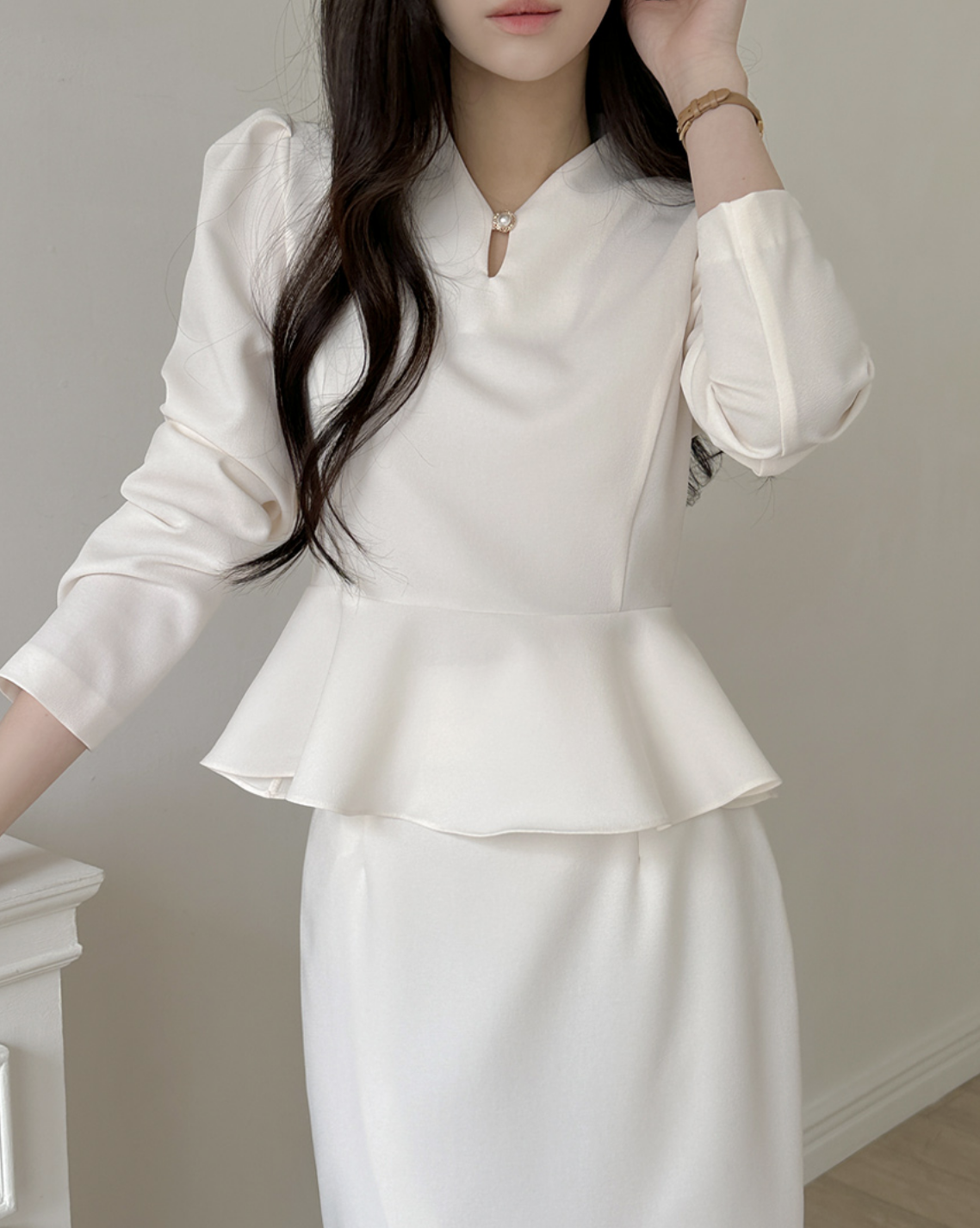 Irene 名媛風珍珠釦上衣 [ 3色 / Free ]