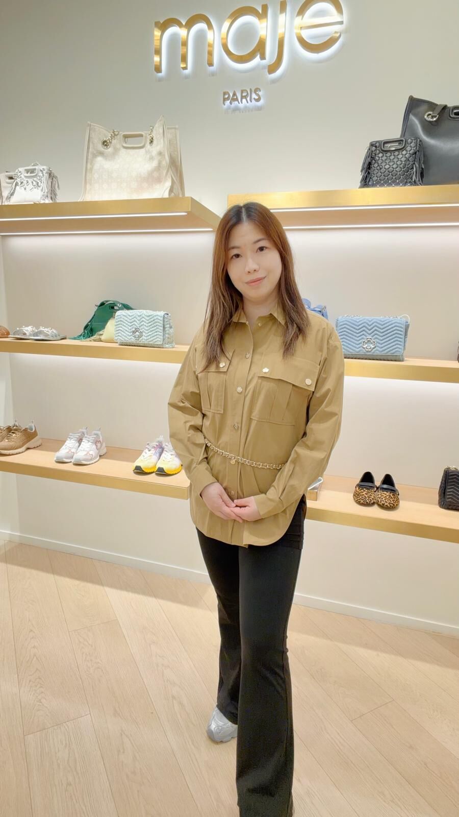 Maje 棕色長袖襯衫 #MFPCM00540