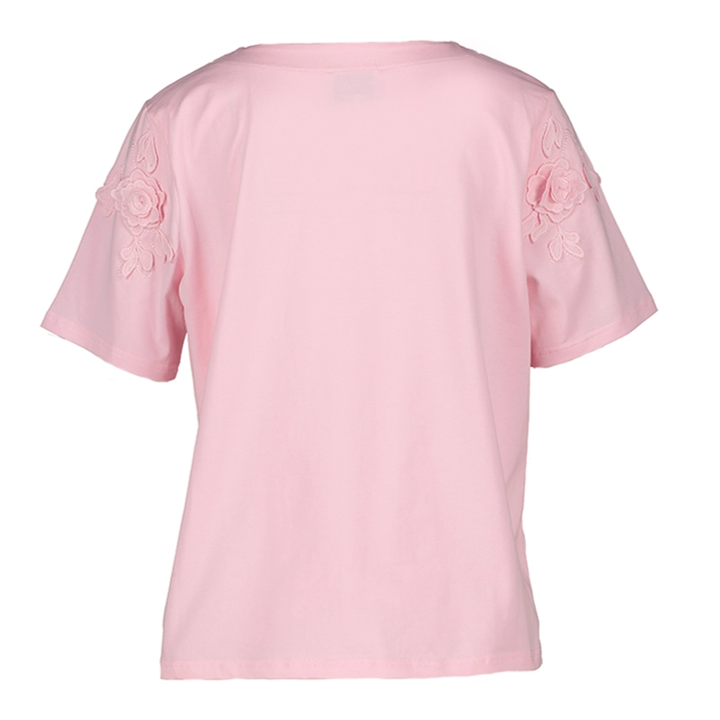 1LU0330-147 [LEO & UGO] T-Shirt With Floral Detail Pink #TEV656-PINK (EU)