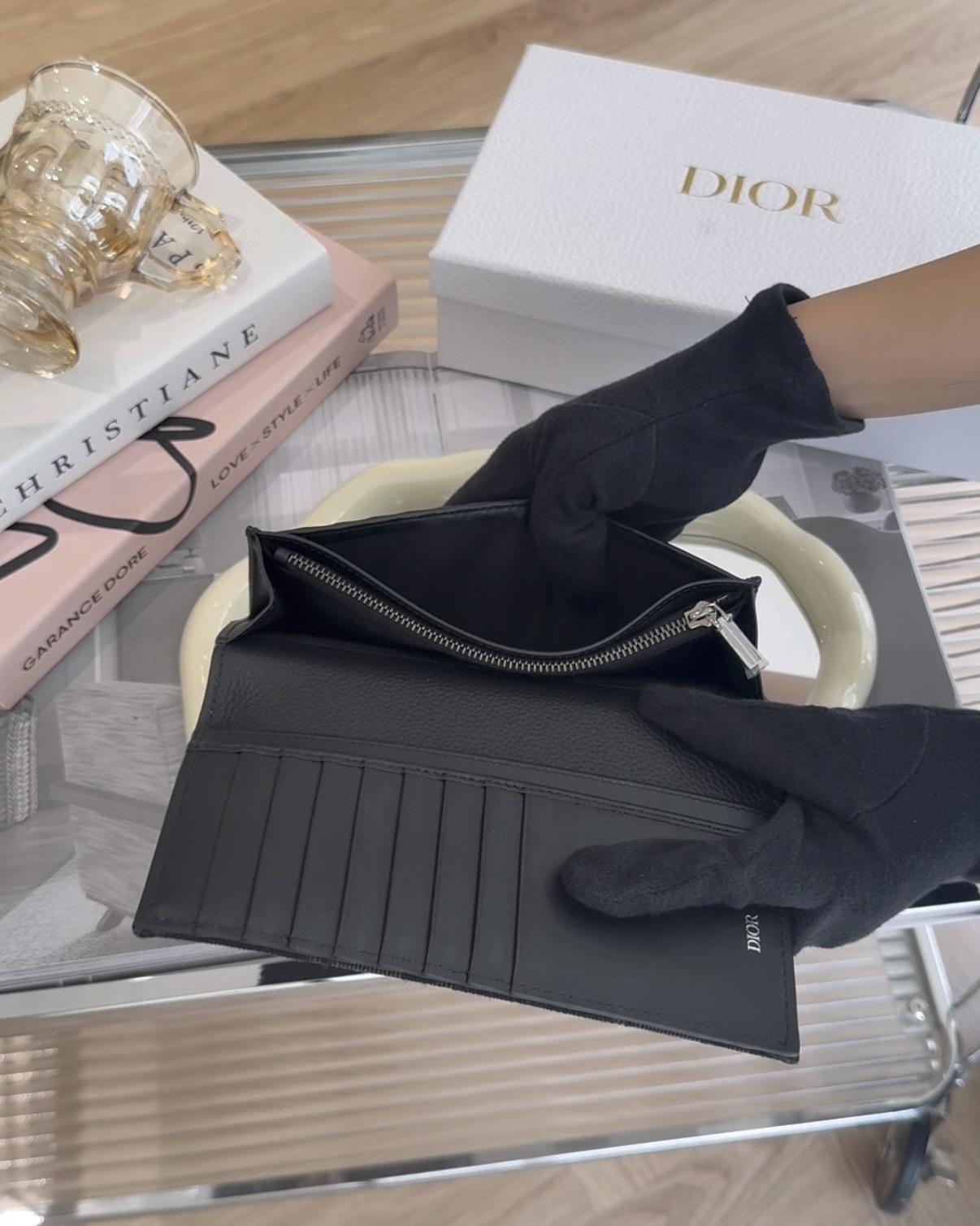 DIOR｜SADDLE直式長夾 黑色老花