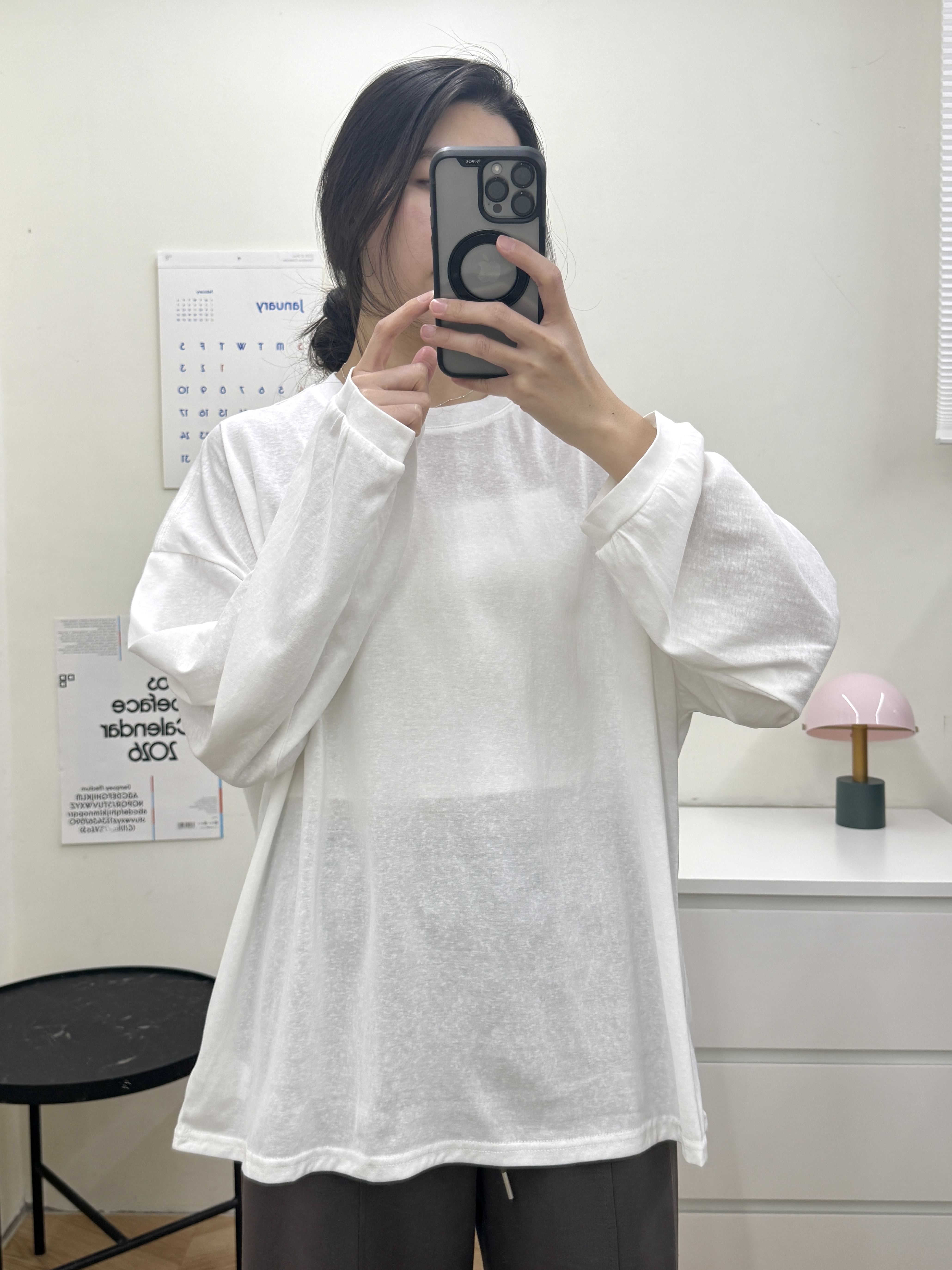 雪花棉薄長T*2色