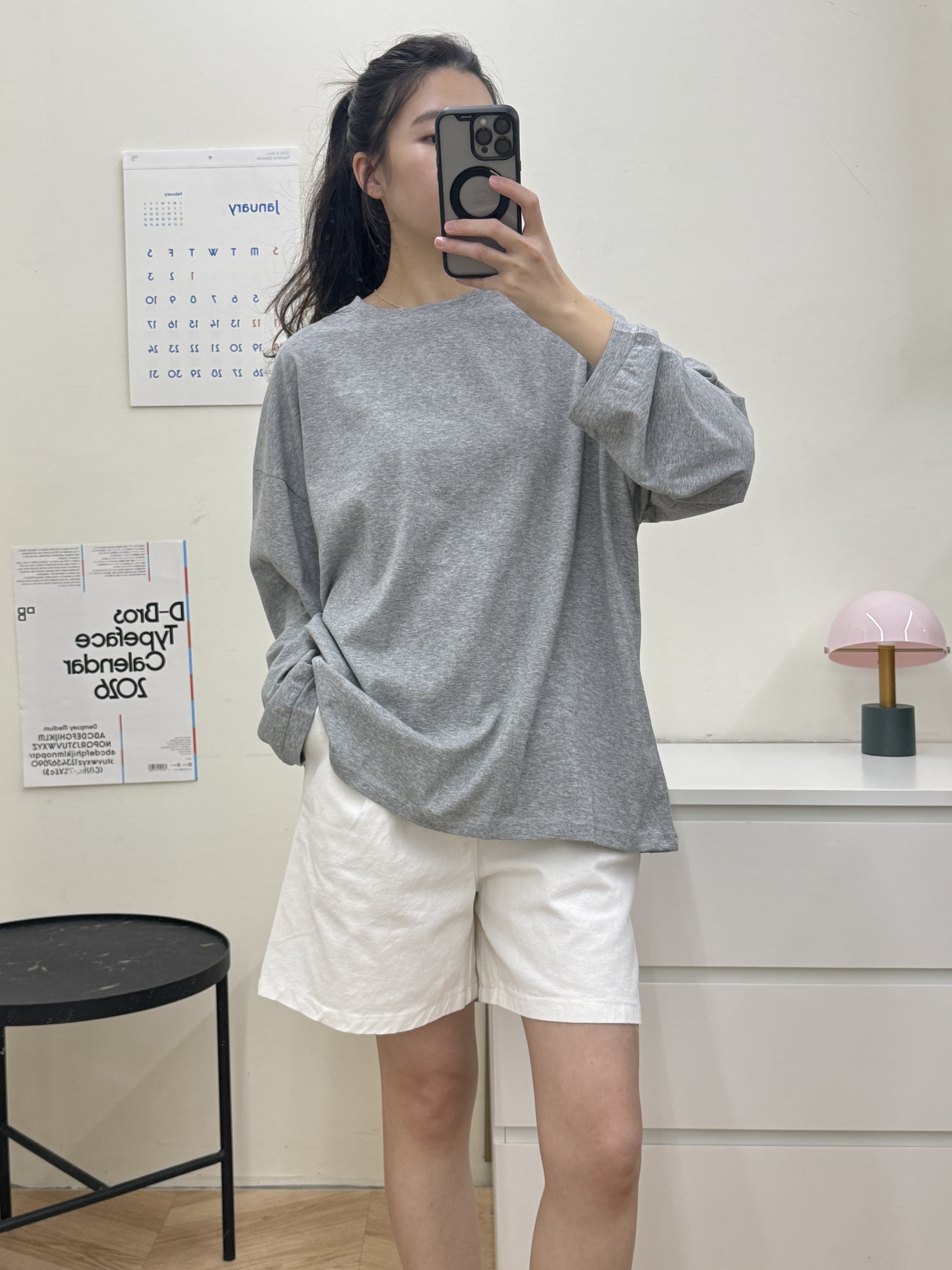 雪花棉薄長T*3色