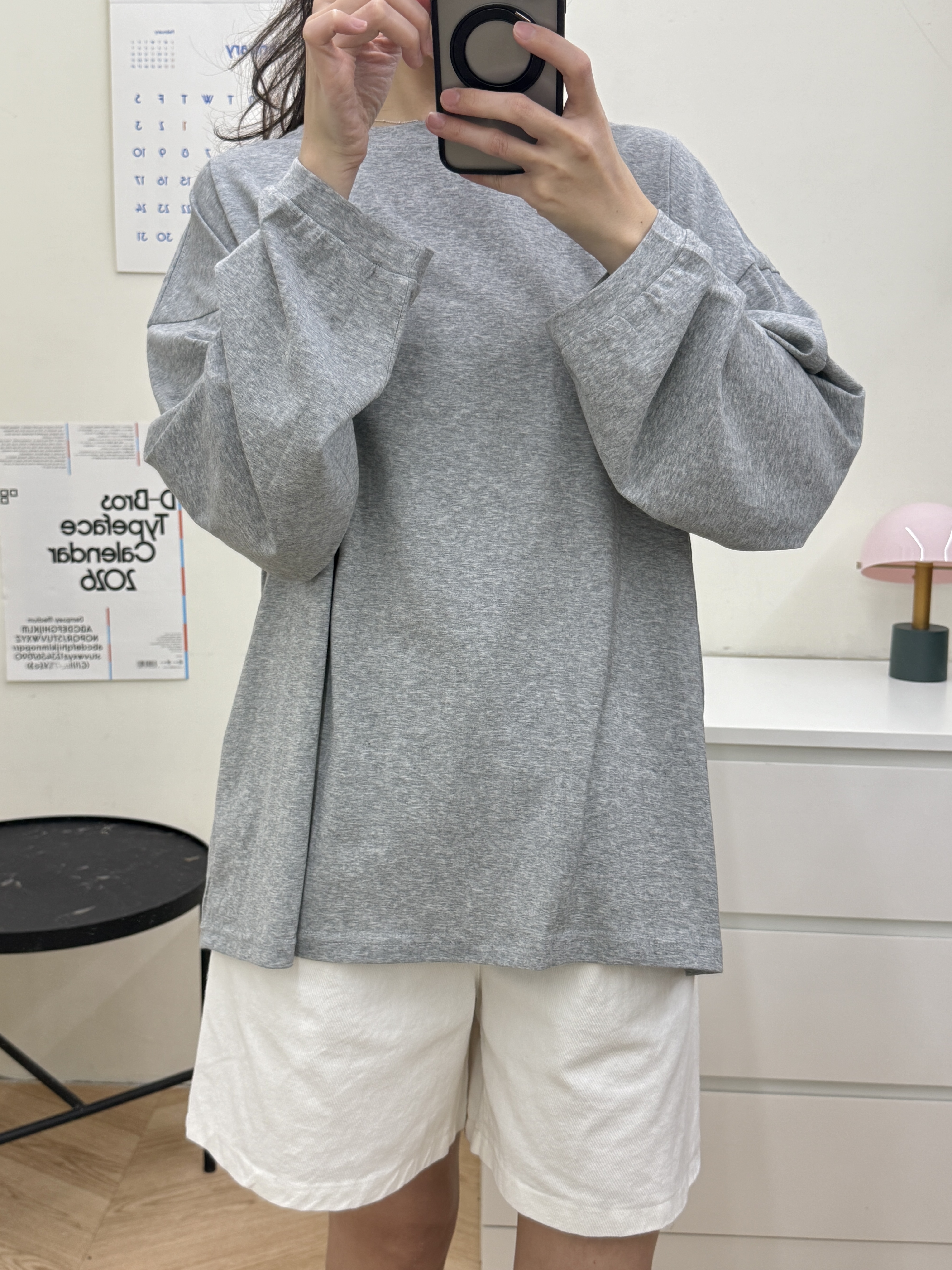 雪花棉薄長T*3色