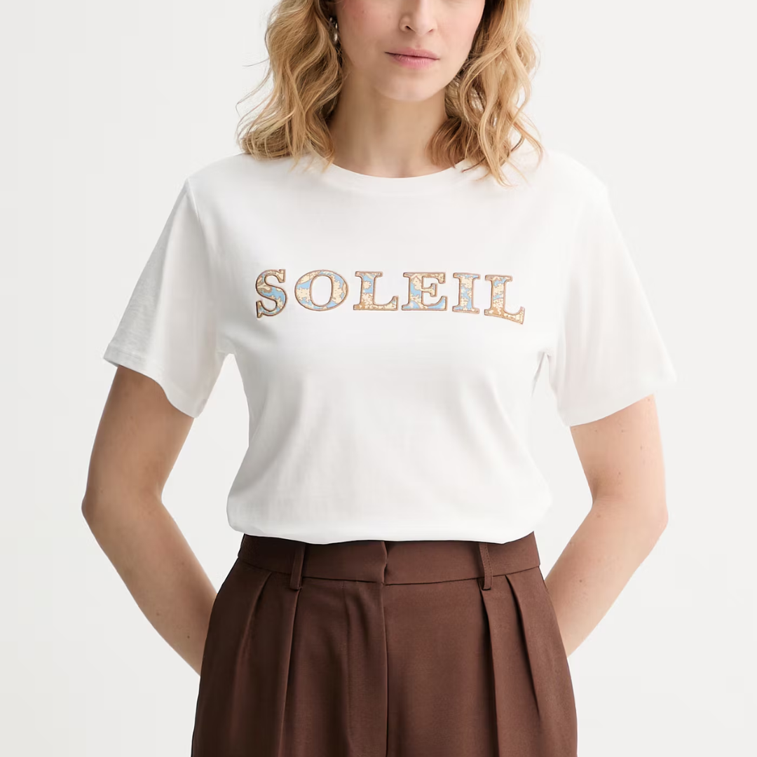 1FF0101-507 [MAX MARA WEEKEND] T-Shirt Bianco Stampa Soleil White (SS26) #WKDBORACO-004 (C-EU-E)
