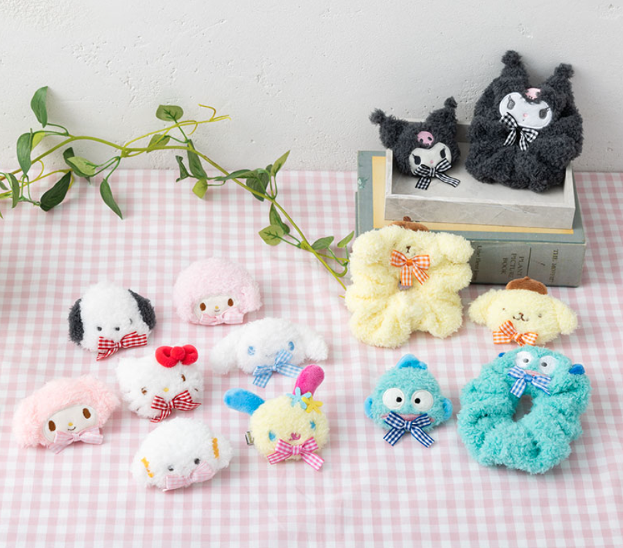 SANRIO 三麗鷗 毛絨 大頭髮夾 單支入 花小兔