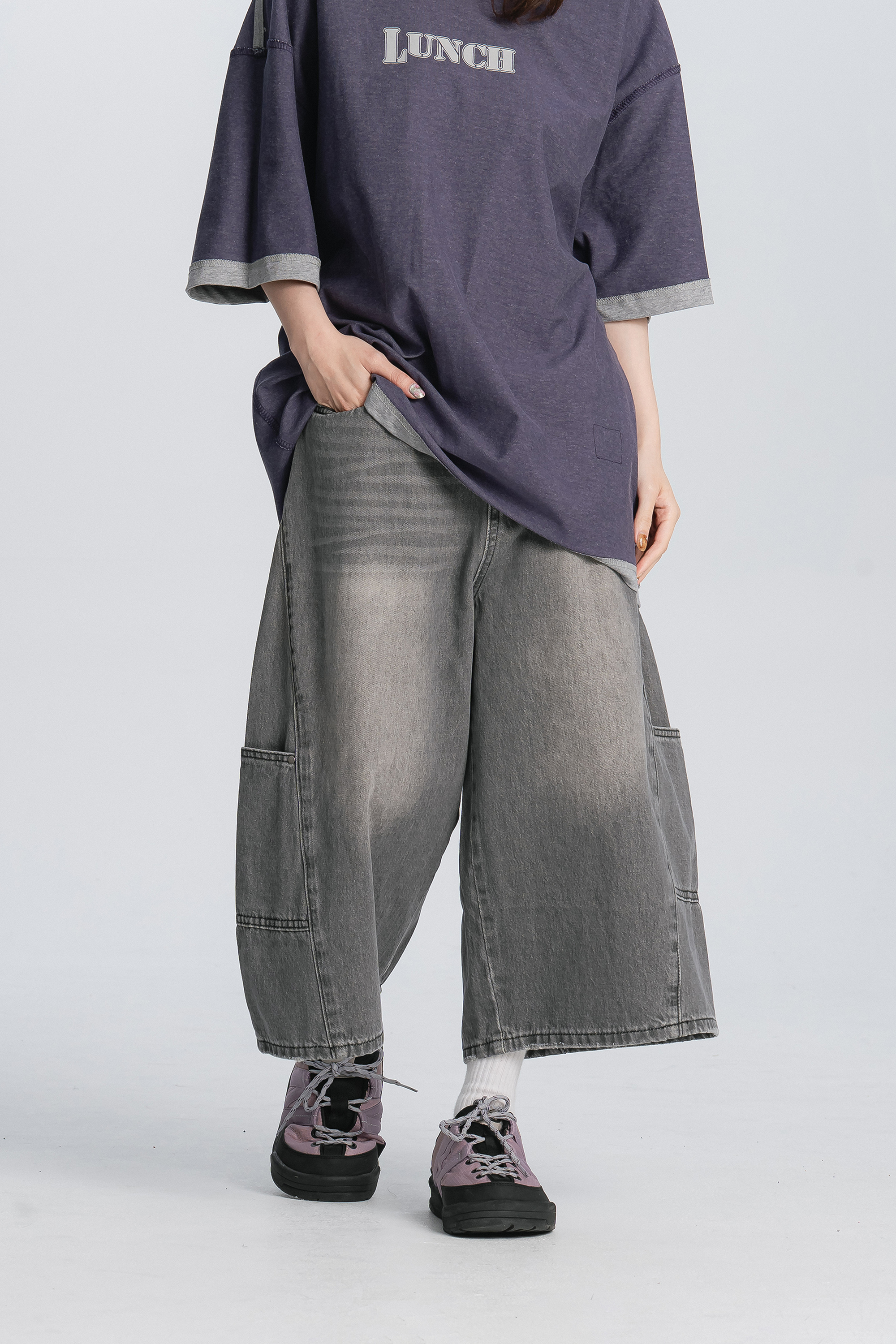 Fresh Start｜復古刷色彎刀八分褲 2色