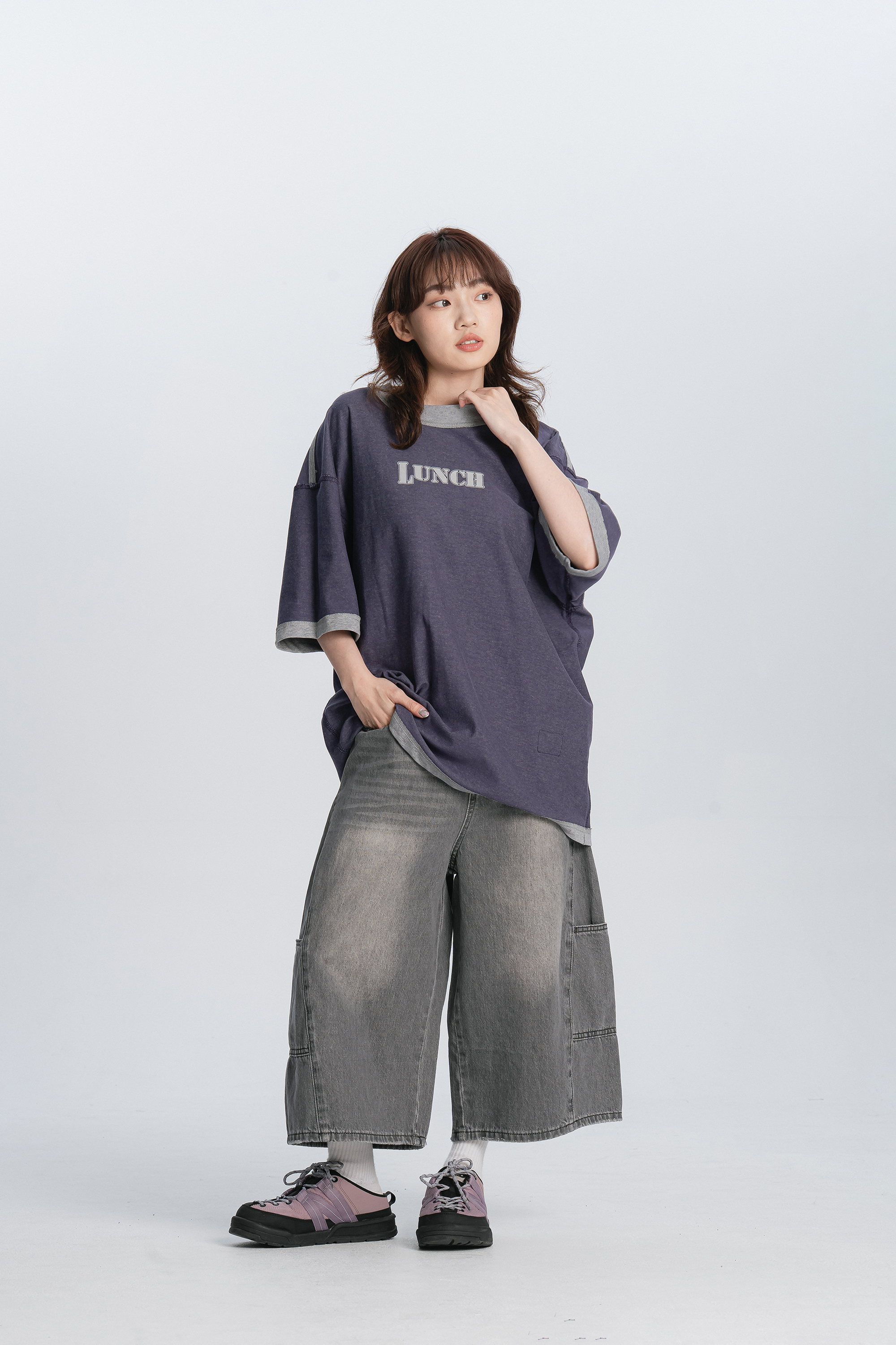 Fresh Start｜復古刷色彎刀八分褲 2色