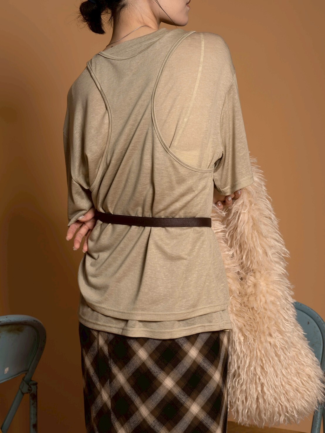 真兩件的滑滑溜溜雪花衣/4色均碼/抹茶燕麥