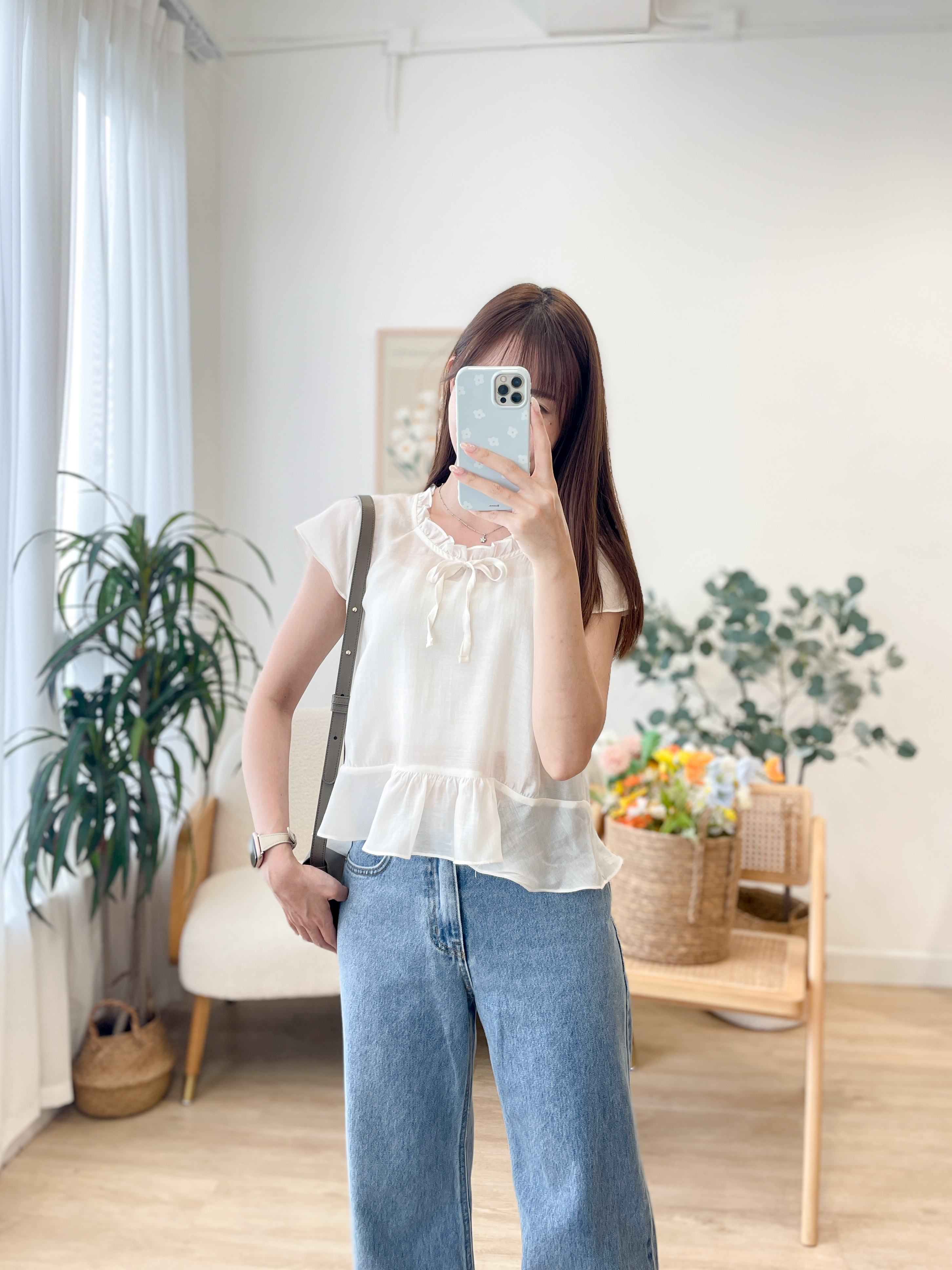 T1499 Cameo Beige Sheer Blouse