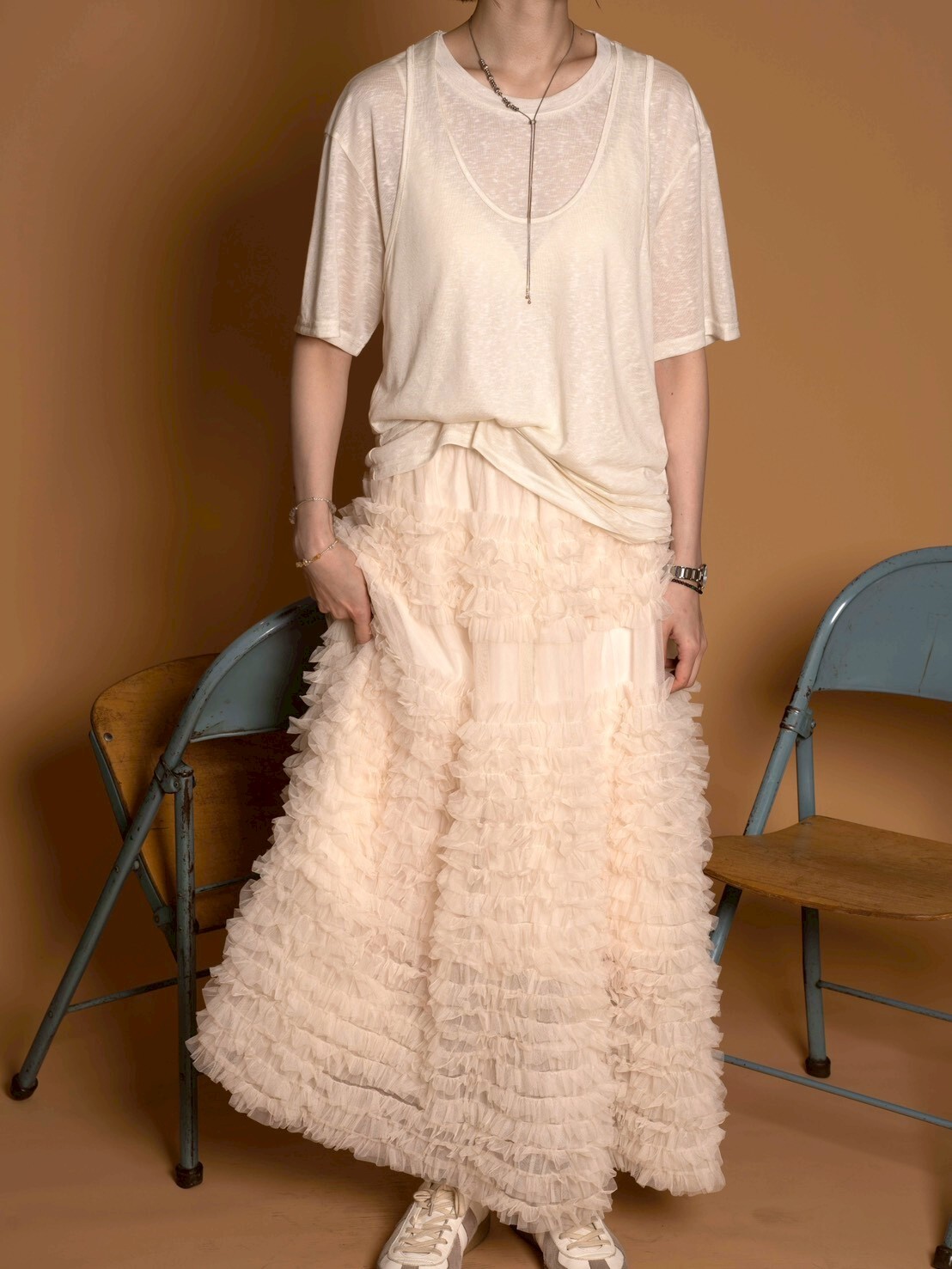 真兩件的滑滑溜溜雪花衣/4色均碼/甜感杏仁