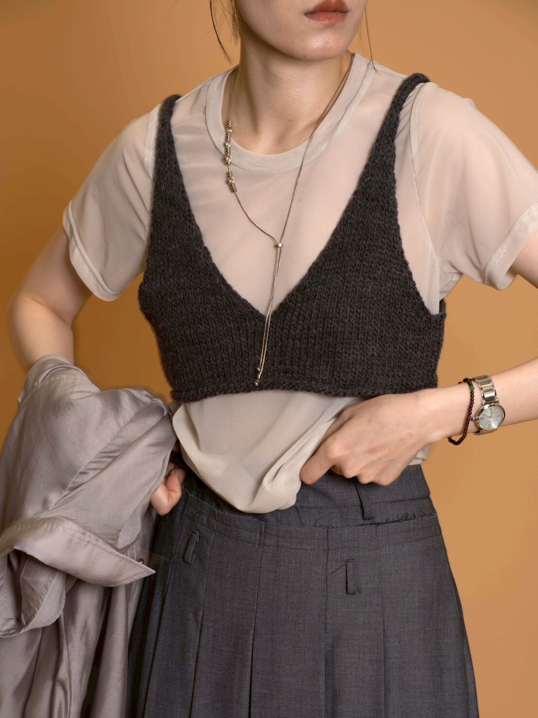 畫龍點睛必收鉤針小背心/2色均碼/深灰
