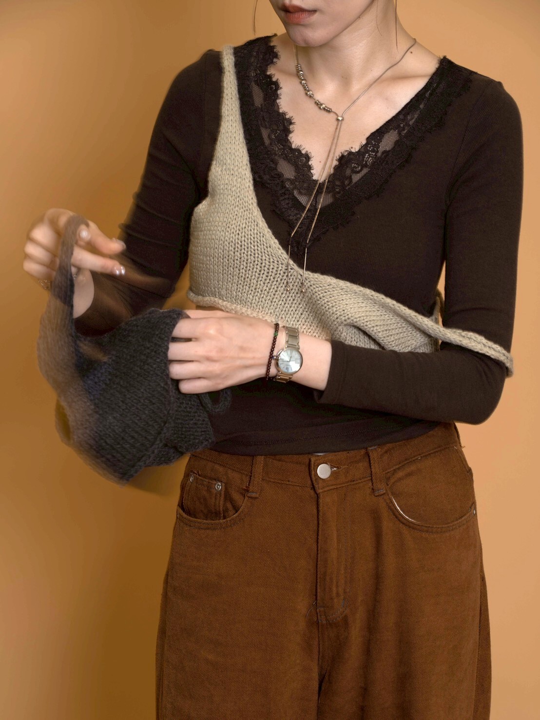 畫龍點睛必收鉤針小背心/2色均碼/中性米灰