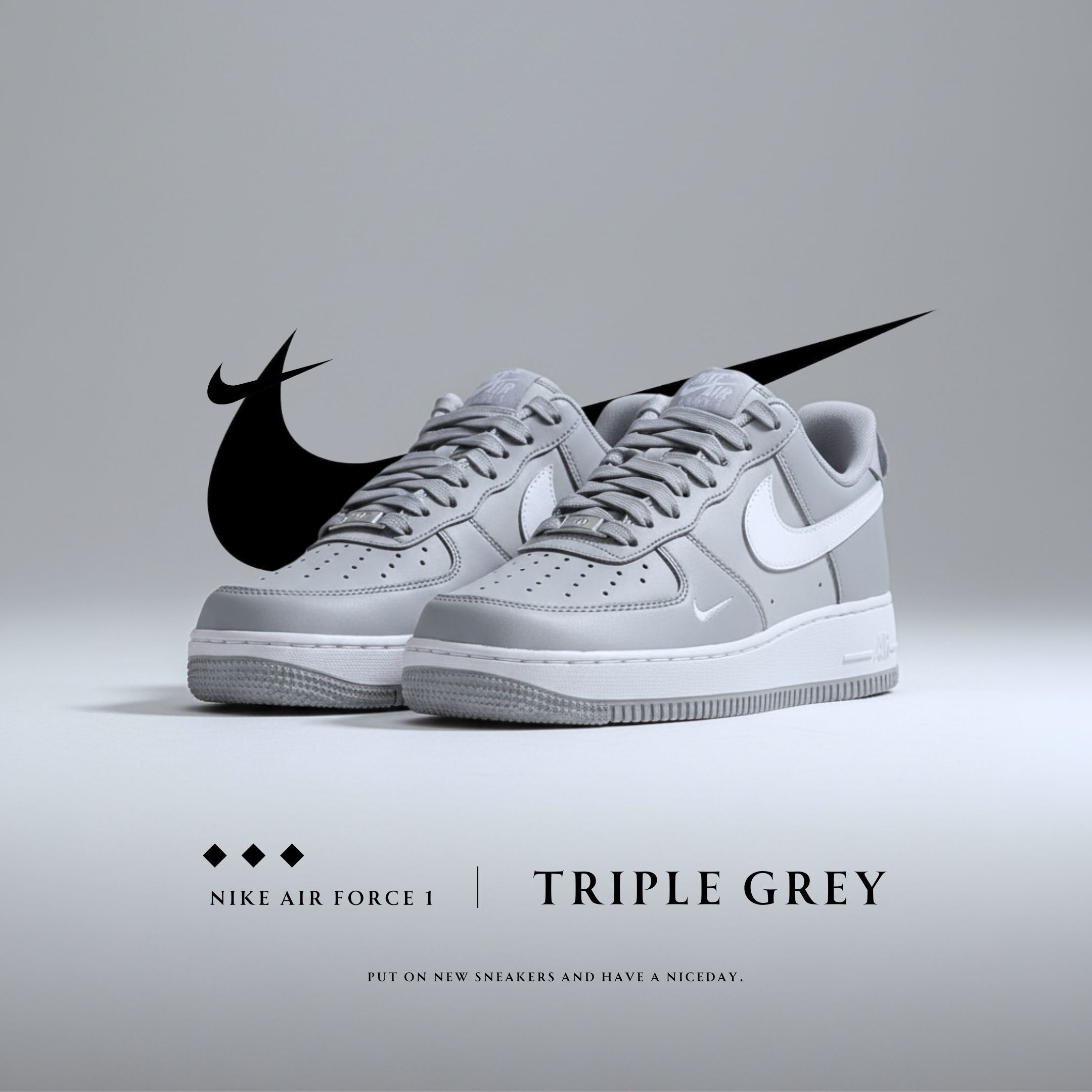 NICEDAY 代購 Nike Air Force 1 灰白 白灰 灰色 小勾 白勾 復古 男鞋 IR5599-002