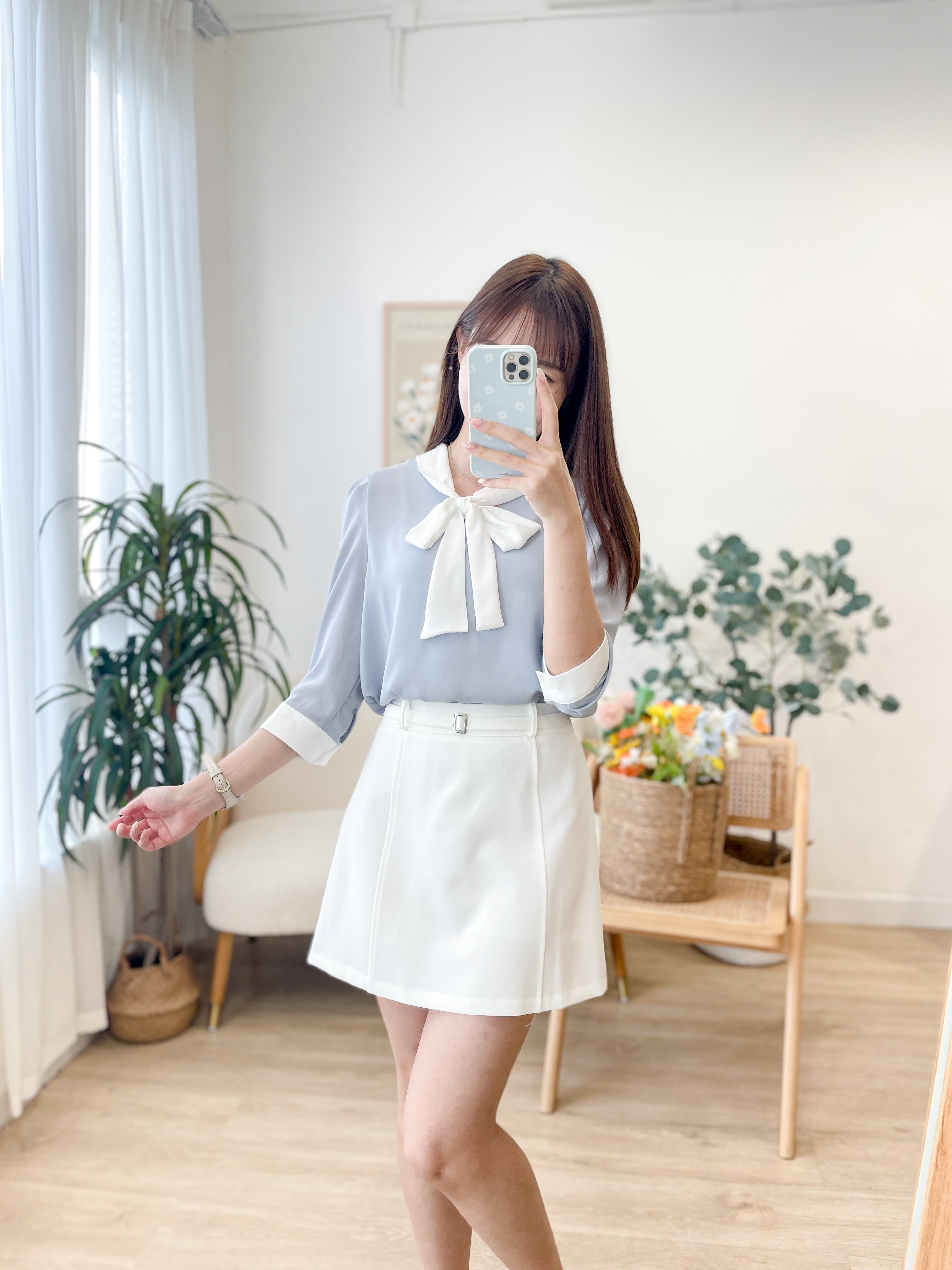 T1508 Aura Bow Tie Blouse