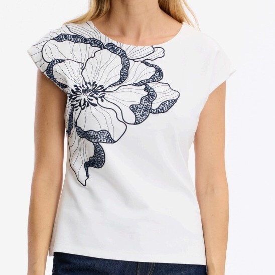 1LU0330-167 [LEO & UGO] T-Shirt White/Navy #TEJ961-WHINA (EU)