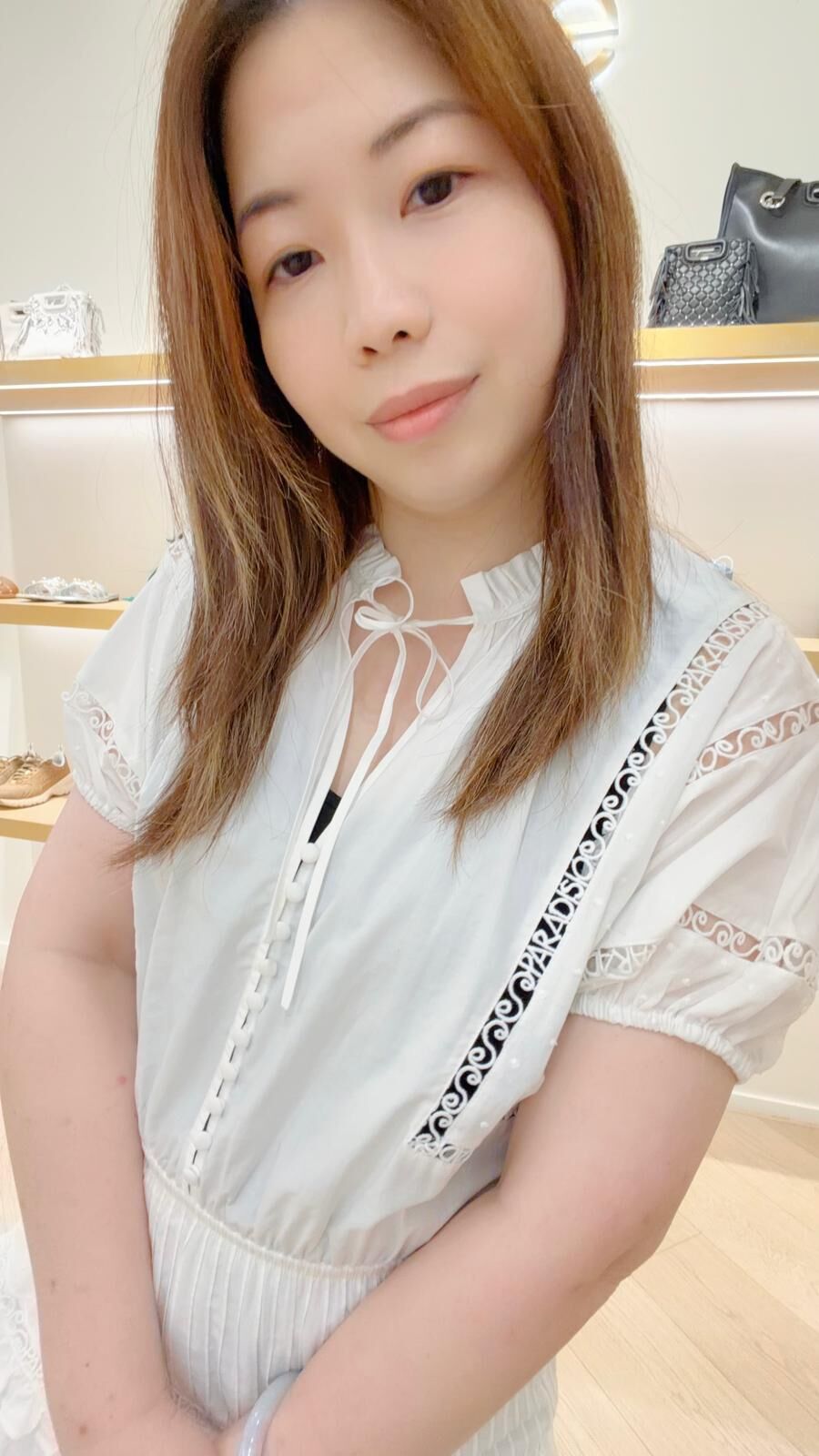 Maje 白色短袖紗質連身裙 #MFPRO03712