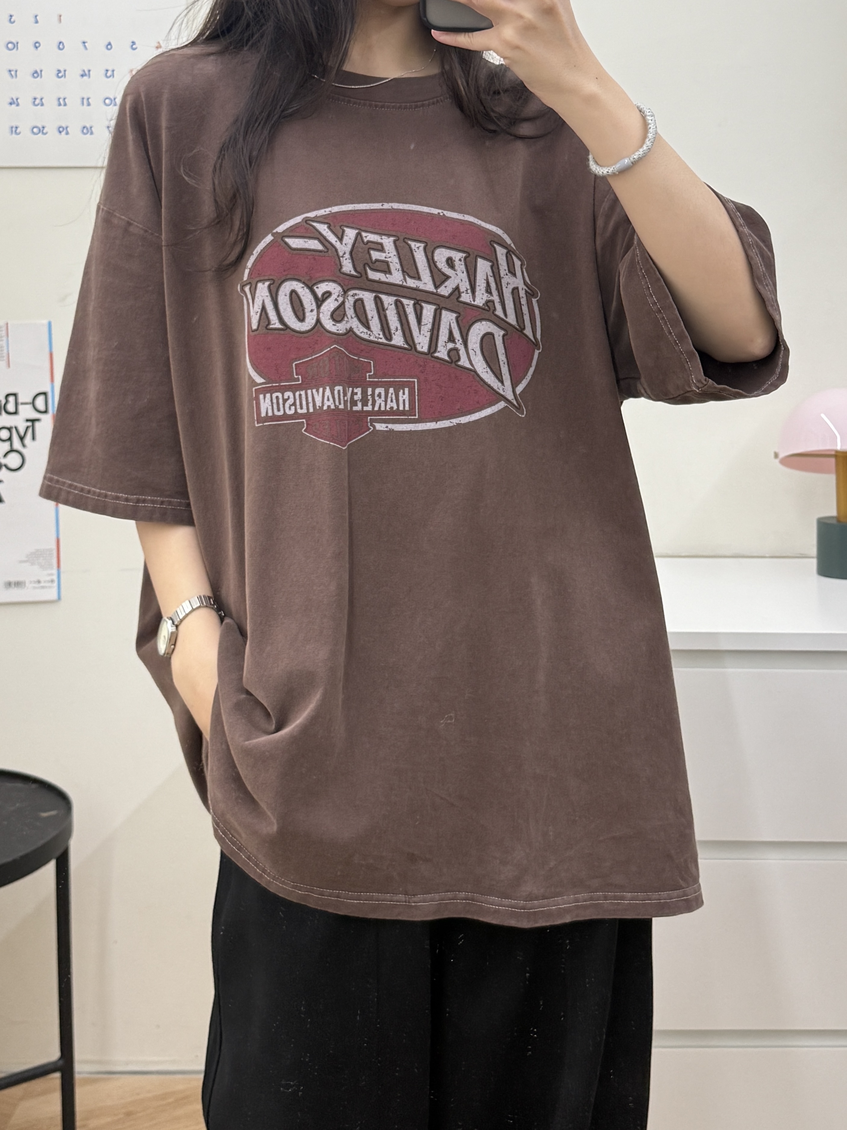 美式水洗英文字大T*3色